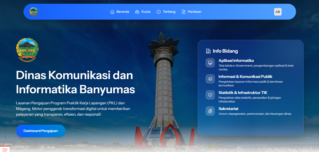 UPDATE TAMPILAN WEBSITE MAGANG KOMINFO