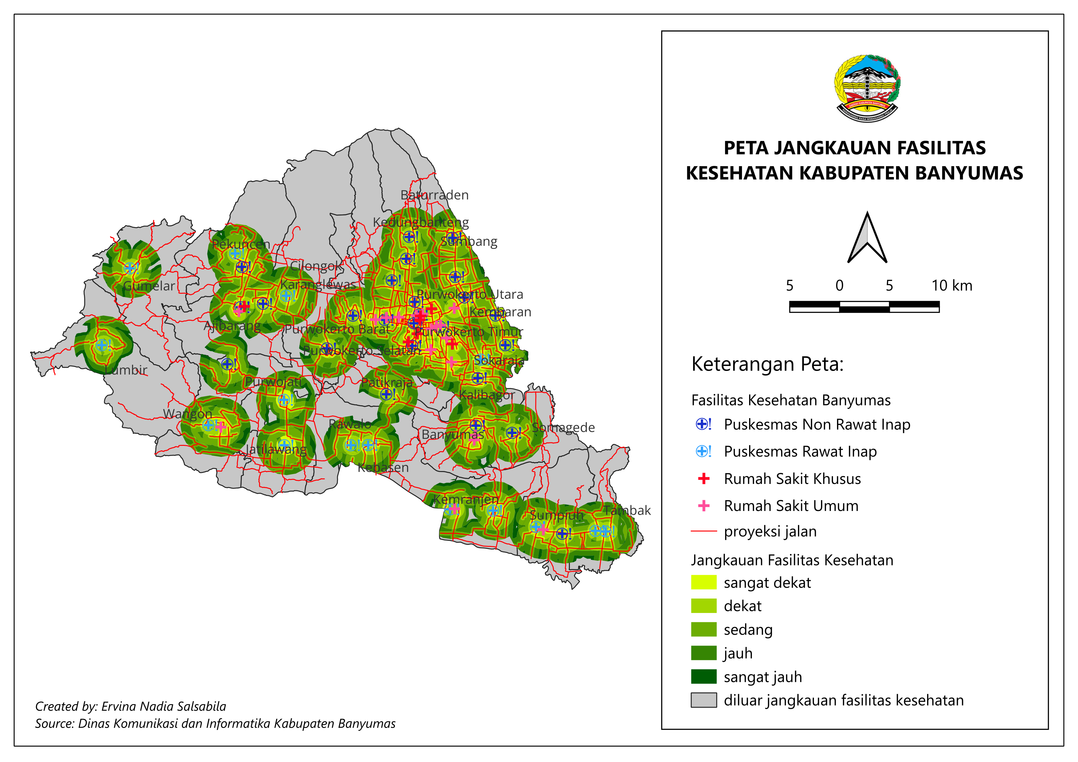 Peta Jangkauan Fasilitas Kesehatan Kabupaten Banyumas